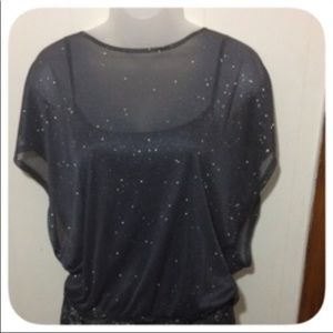 NWT Maurices Black Glitter Top